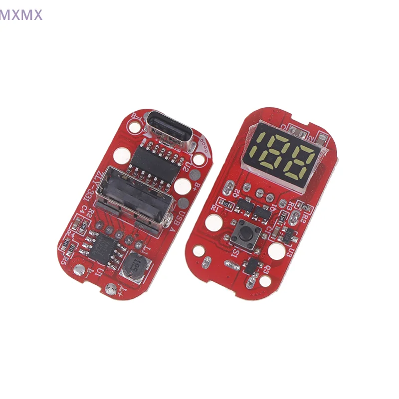 Placa de controlador PCB de pantalla de potencia 0-100, 2 uds., para linterna, luz de pesca, carga tipo C, piezas de reparación de faros DIY