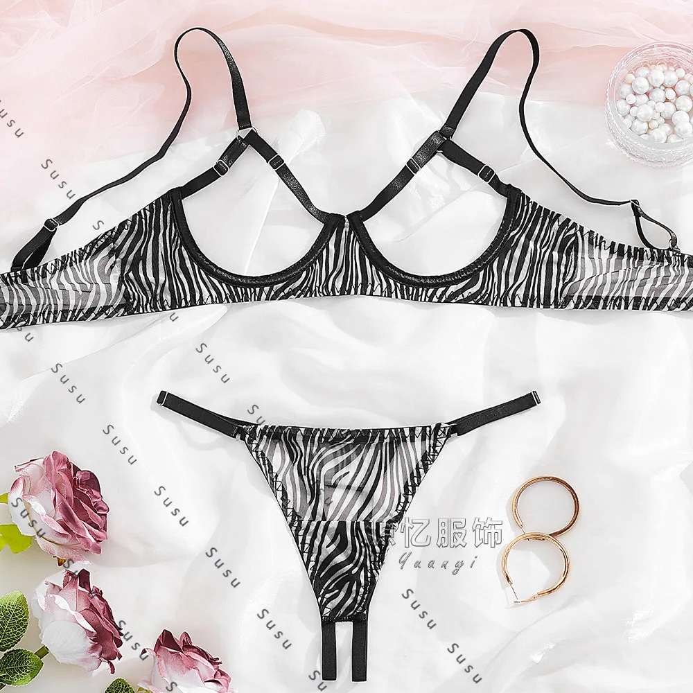 

Европейское и американское новое сексуальное нижнее белье с рисунком зебры qqny, открытое нижнее белье с низкой талией, сексуальное нижнее белье, комплект из двух предметов, новинка 2023 года