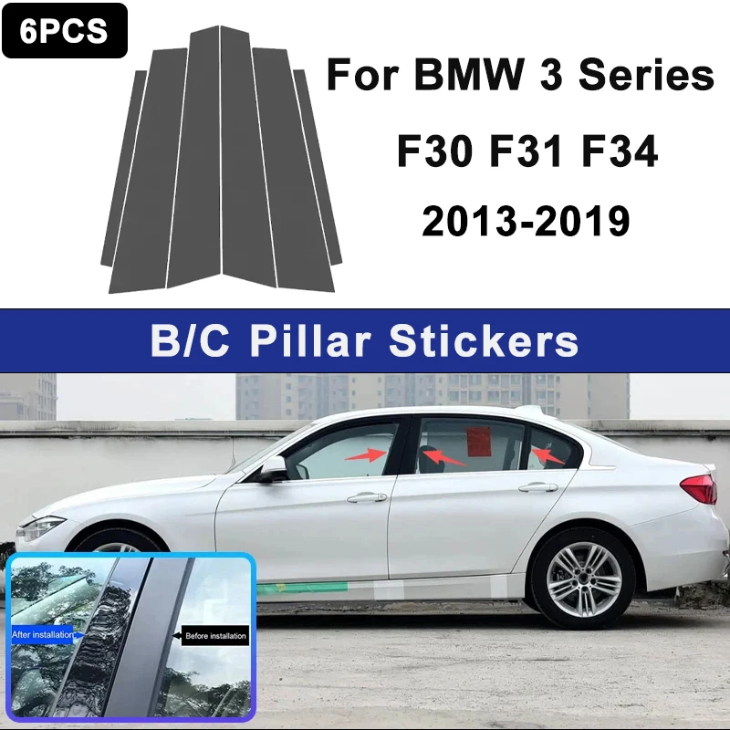 

For BMW 3 Series F30 F31 F34 2013-2019 Window B C Pillar Post Cover Trim Stickers Door Column Decorative Exterior Accessories