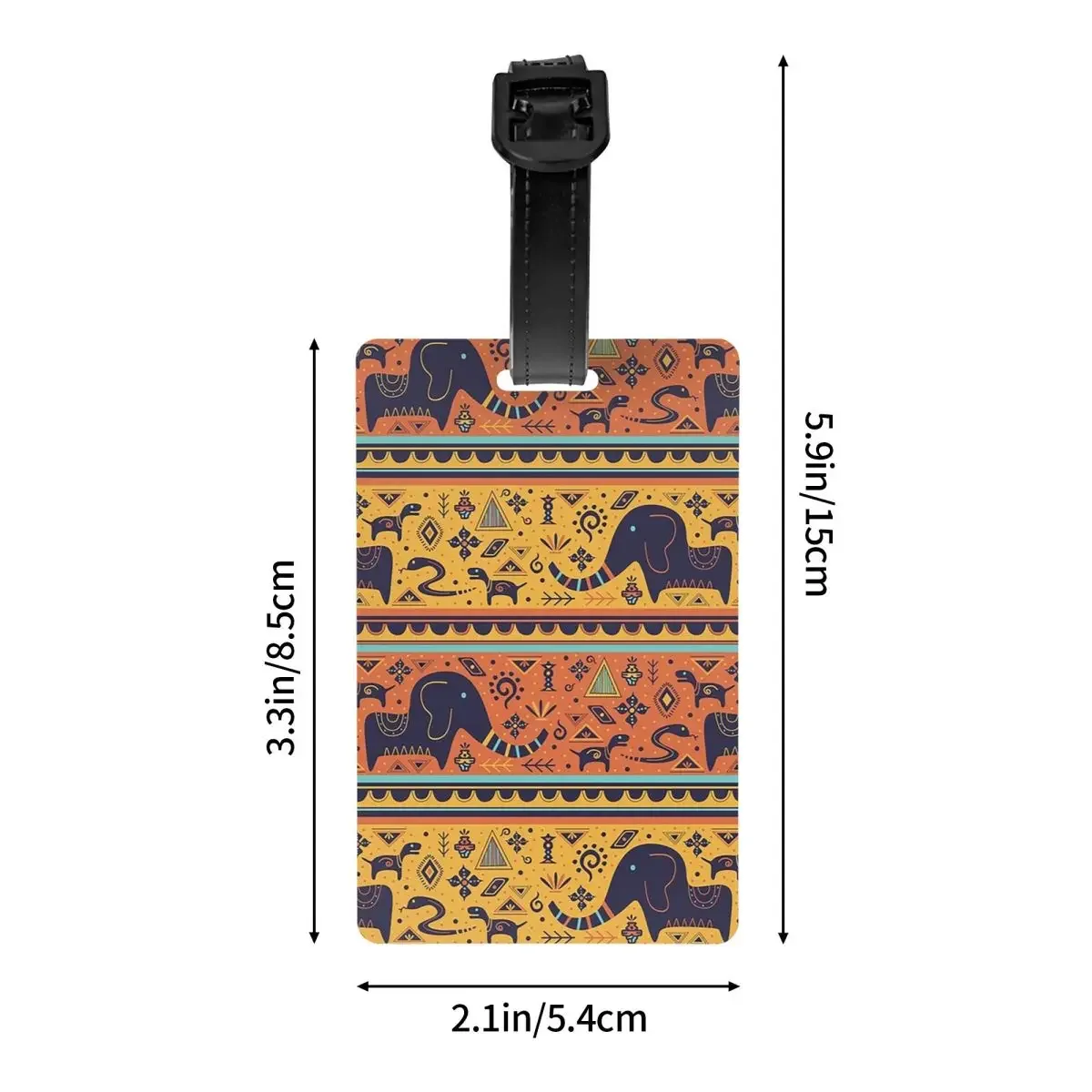 Elephant Cave Drawing Ethnic Style Of Animals Luggage Tags Suitcase Fashion Baggage Boarding Tag Label Holder ID Name Address