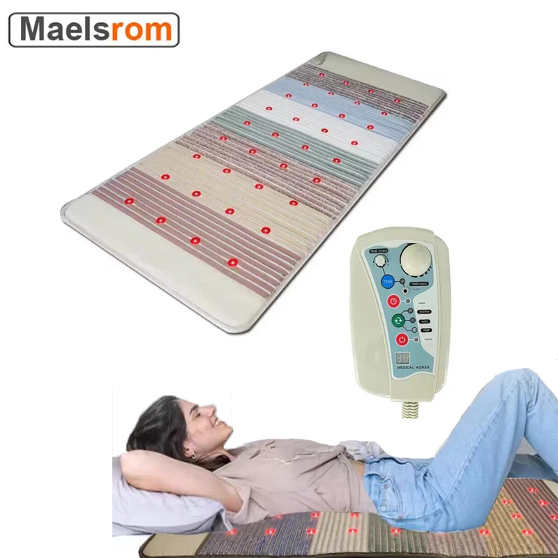 Gemstone Rainbow Infrared Heating Pad Photons Massage PEMF Natural Bio-Crystal Chakra Ultra-Long Wave Mat For Yoga Pain Relieve