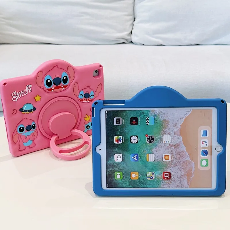For IPad Pro 11 2024 2022 2020 10th Gen generation 10.9 2025 A16 Disney 3D Cartoon Stitch Silicone Child Tablet Protective Case