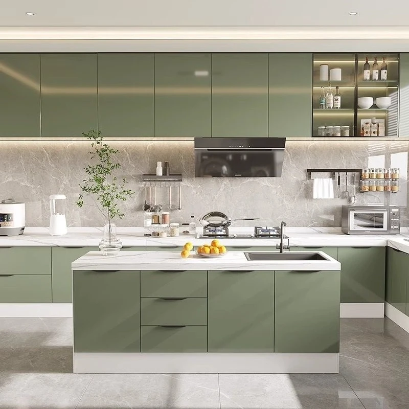 Slate solid wood marble storage assembly home kitchen stove integrated cabinet water basin cabinet