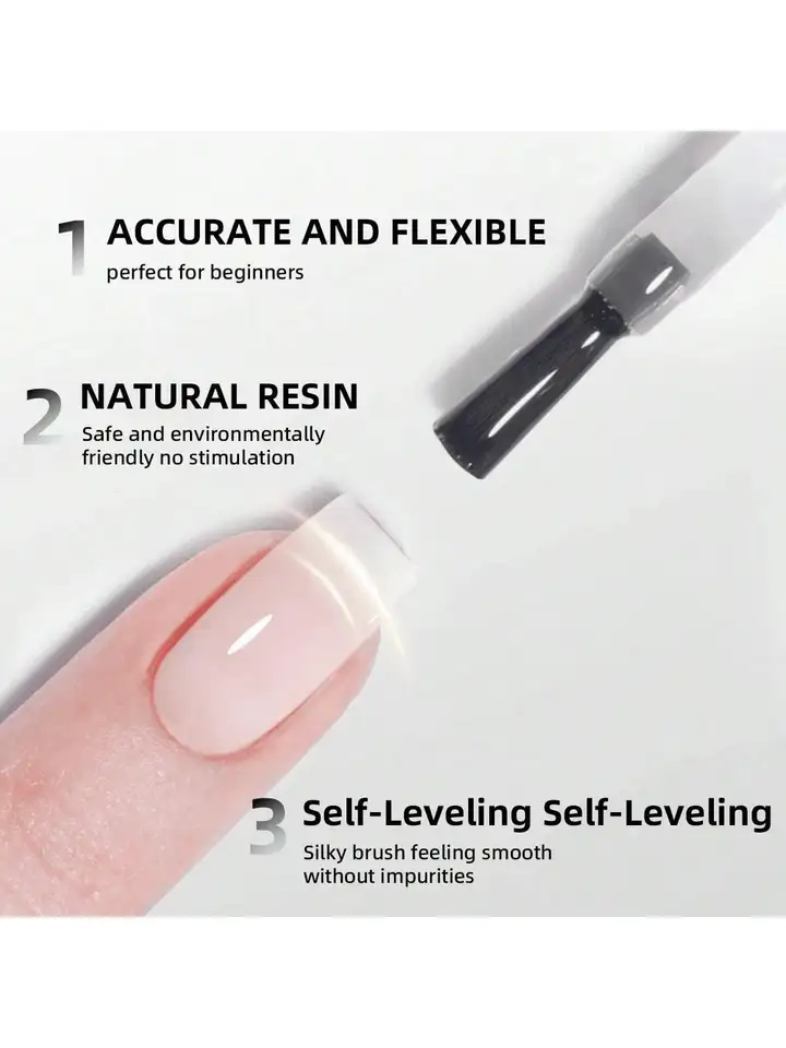 1 pieza de 15ml de base coat en gel para uñas, fortalecedor, extensión, removible con UV LED 4