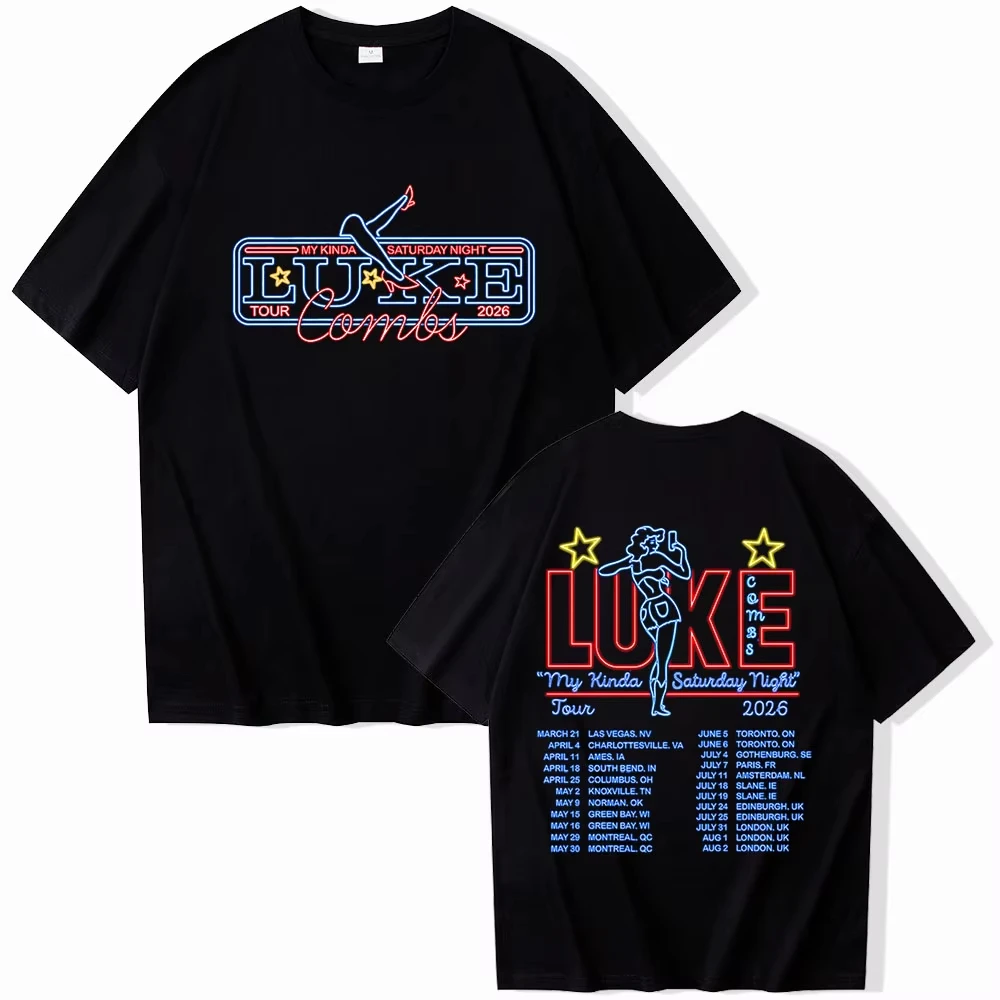 Luke Combs 2026 Tour T-shirts Men's Clothing Women's Luxury Short-sleeved Comfortable Casual T-Shirt Gifts Summer T Shirt