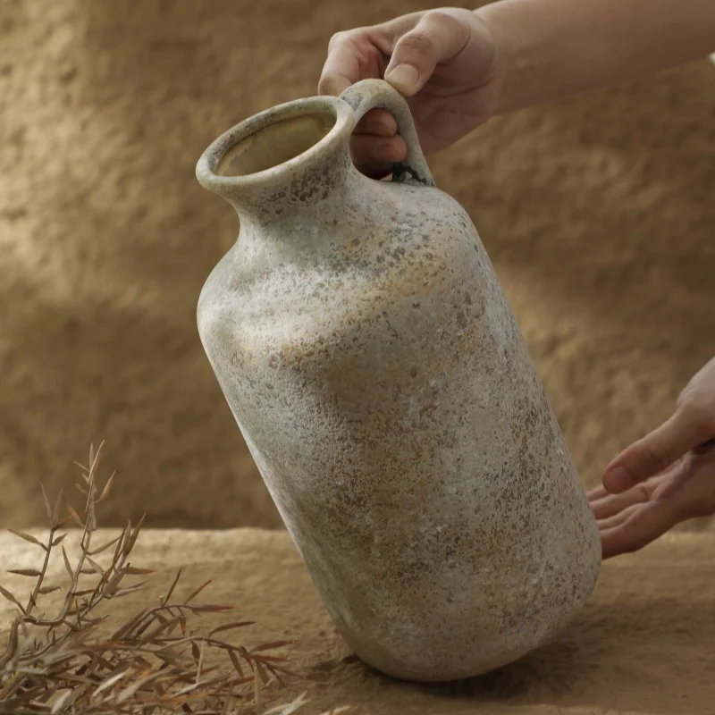 Ceramic Vase Decoration Home Decorative Vases For Flowers 25.8CM Vintage Handmade Ceramics & Pottery For Living Room