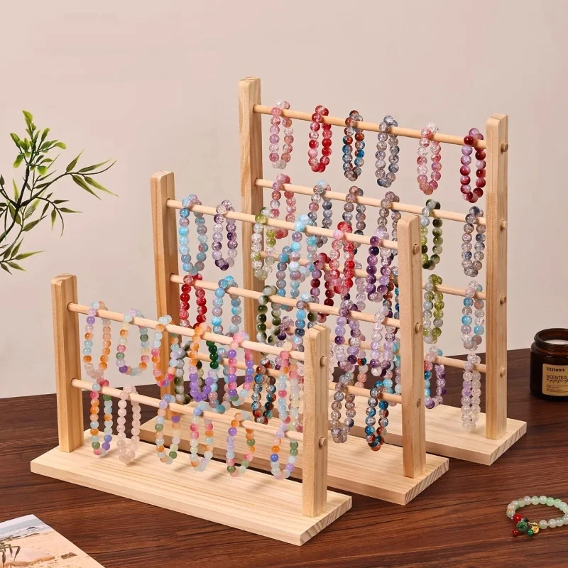 

2/3/4 layer solid wood bracelet bracelet stall jewelry display stand beads watch bracelet jewelry stand rope jewelry storage