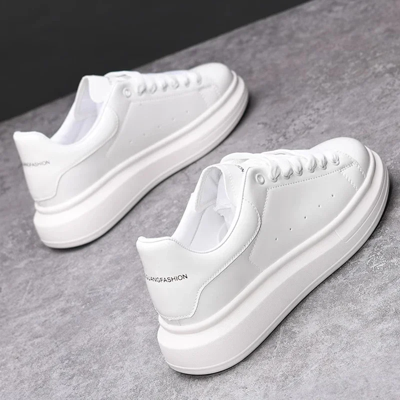 Brand Men's Shoes Black Glossy Casual Men Shoes White Fashion Couple Sneakers Man Shoes for Men