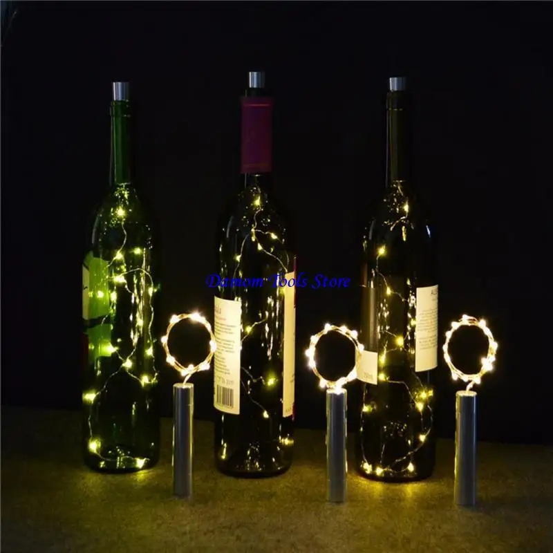 57be 20 LED Chuỗi Light Pin hoạt động đêm Chai rượu vang Cork Light Pa