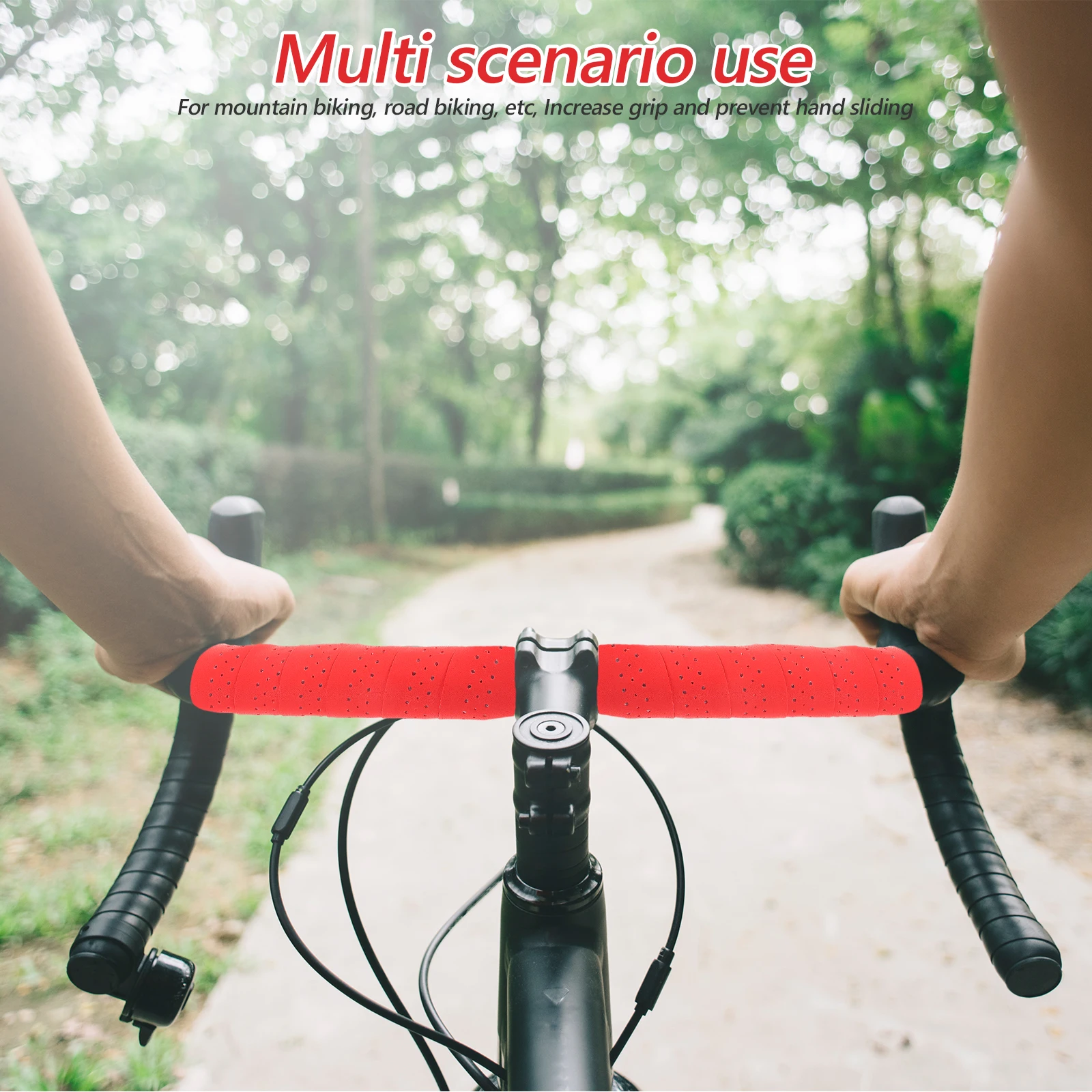 

Bicycle Handlebar Grip Tape Bike Punch Hole Grips Artificial Accessories