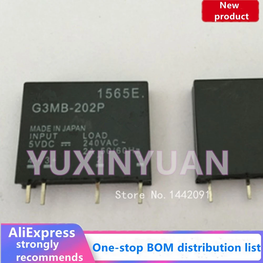 10PCS/Lot G3MB-202P-5VDC G3MB-202P 5V DC-AC SSR IN 5VDC Out 240VAC 2A Relay