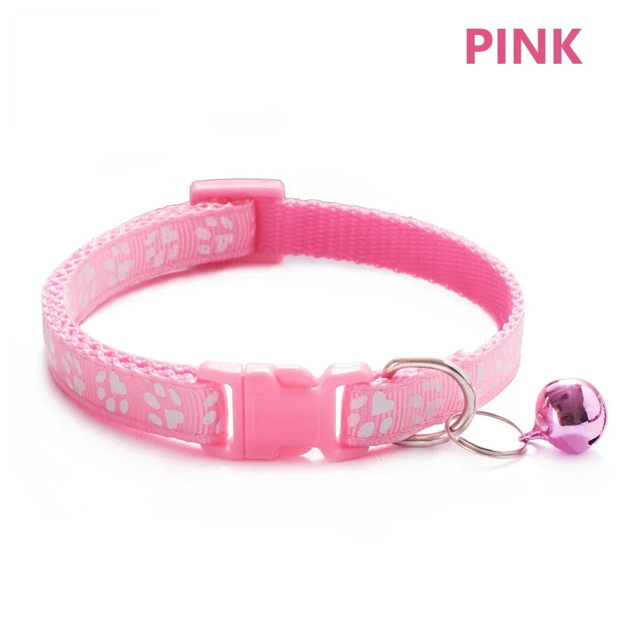 Verstellbares Fußabdruck-Halsband für Welpen, kleine Hunde, Kätzchen, Katzen mit Glocke, niedliches, weiches Halsband für den täglichen Gebrauch, 1/5 Stück – Detail 16
