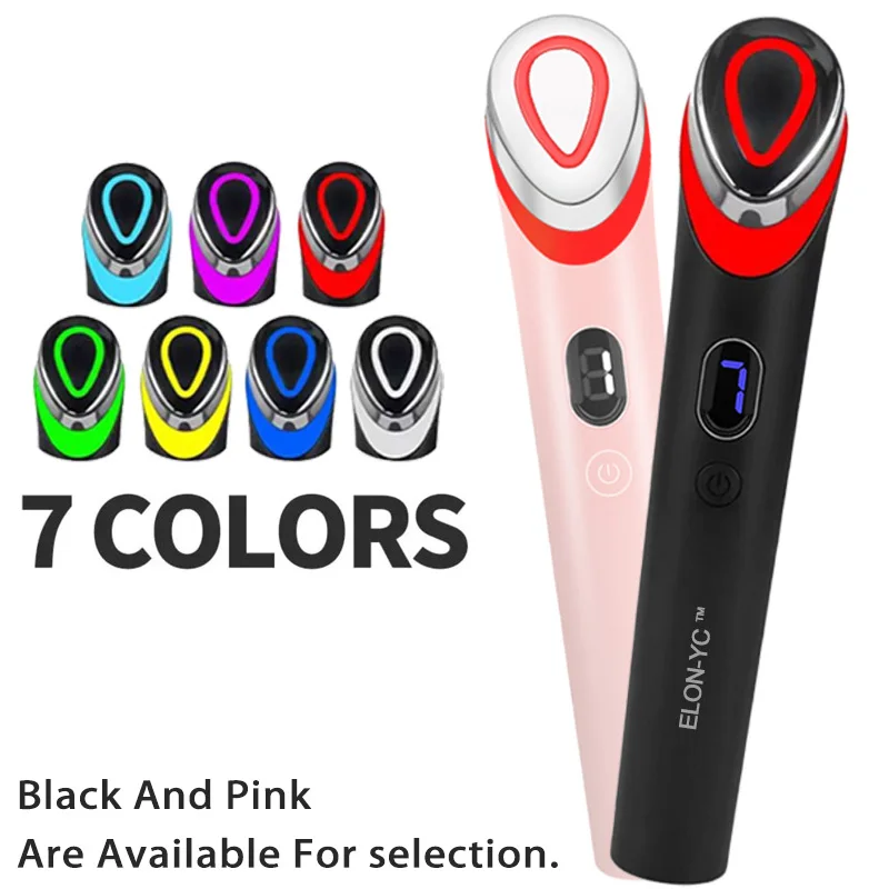 

7-in-1 Professional Facial Beauty Device with 7 Modes, USB Rechargeable Battery, Ergonomic Design for Home Use, Ideal Valentine'