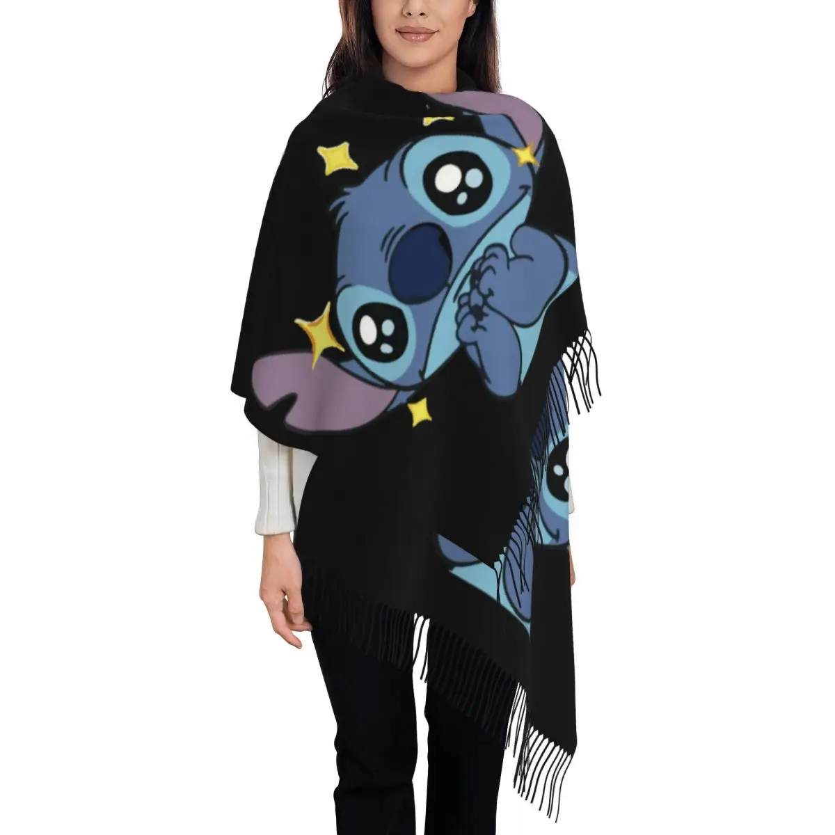 

Custom Printed Cartoon Stitch Scarf Men Women Winter Warm Scarves Shawl Wrap