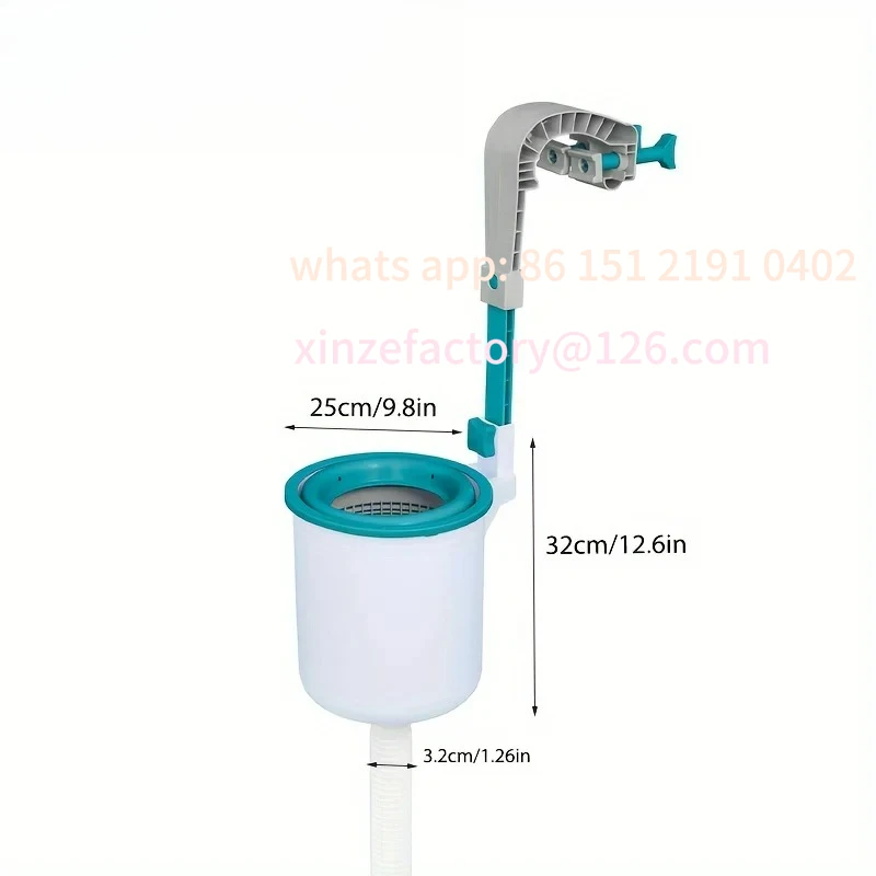 Customizable Bestway 58233 800 GPH Above Ground Swimming Pool Surface Skimmer Debris Cleaner with Quick Install and Height Adjus