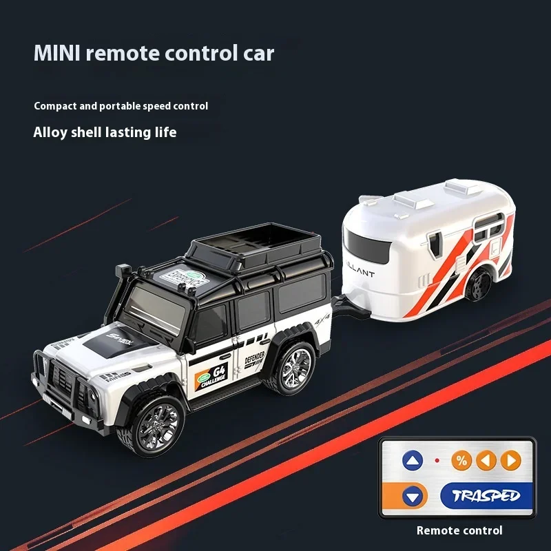Mini Remote Control Car Toy With Light Adjustable Speed Belt Trailer Simulation Model Remote Control Alloy Car Drift Toy Gift