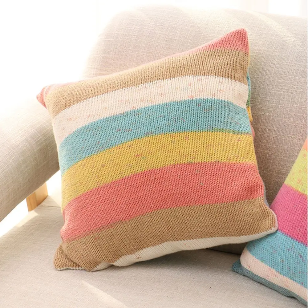 100grams Rainbow Color Hand-woven Cotton Yarn Soft Crochet Thick Yarn For Hand Knitting Warm Sweater Sofa Cushion Scarf DIY