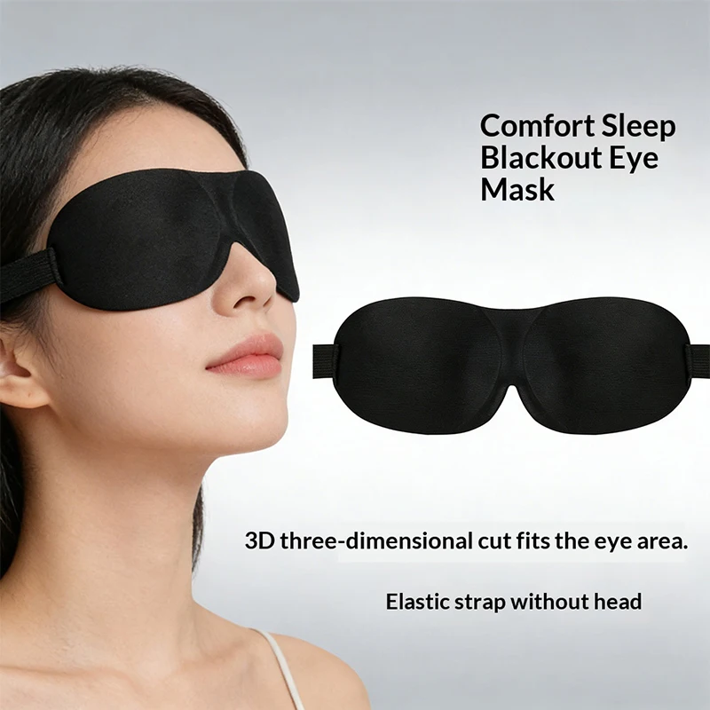 Breathable 3D Adjustable Sleep Mask – Blocks Light, Allows Air Circulation for Eyes, Unisex Comfort Fit