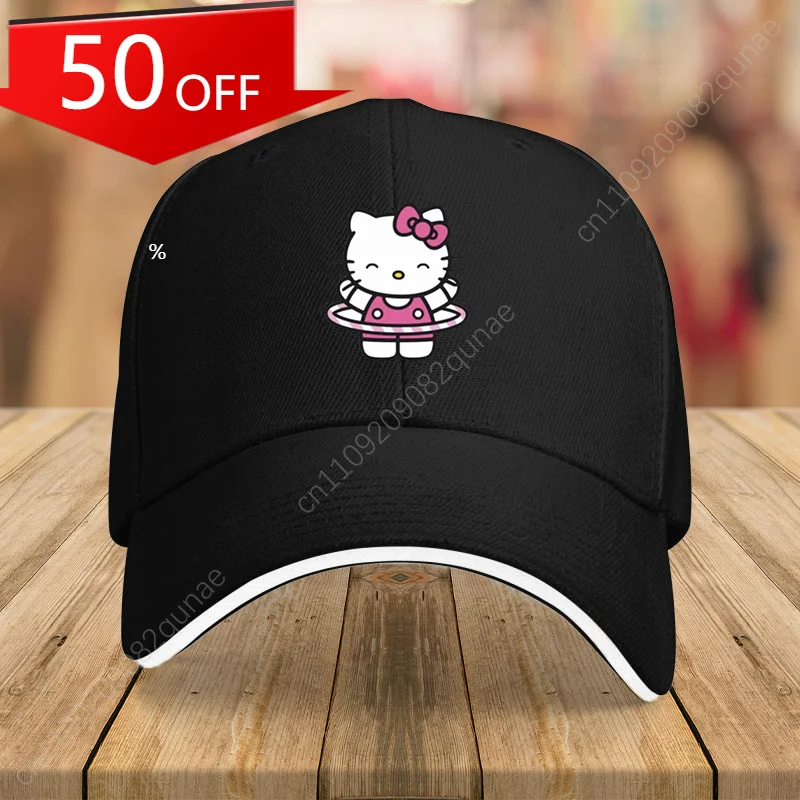 

Бейсболка Hello Kitty Sanrio (1 шт.) - милый мультяшный дизайн, регулируемая и легкая, идеально подходит для активного отдыха и фитнеса.