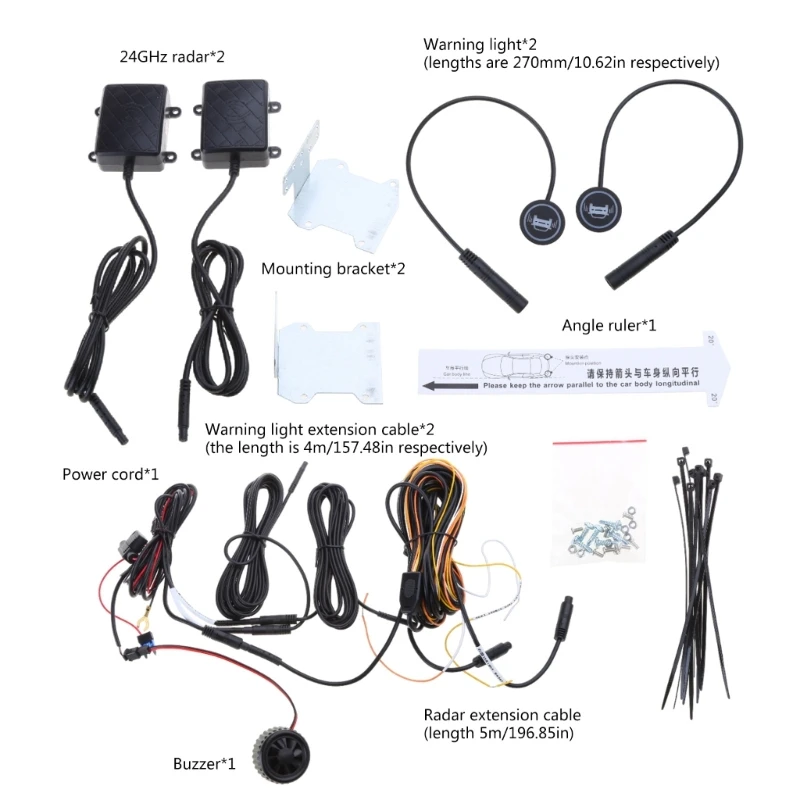 Car BSD Blind SpotRadar Detection System Microwave Sensor Change Lane Driving Assistance Reversing RadarSensor Universal