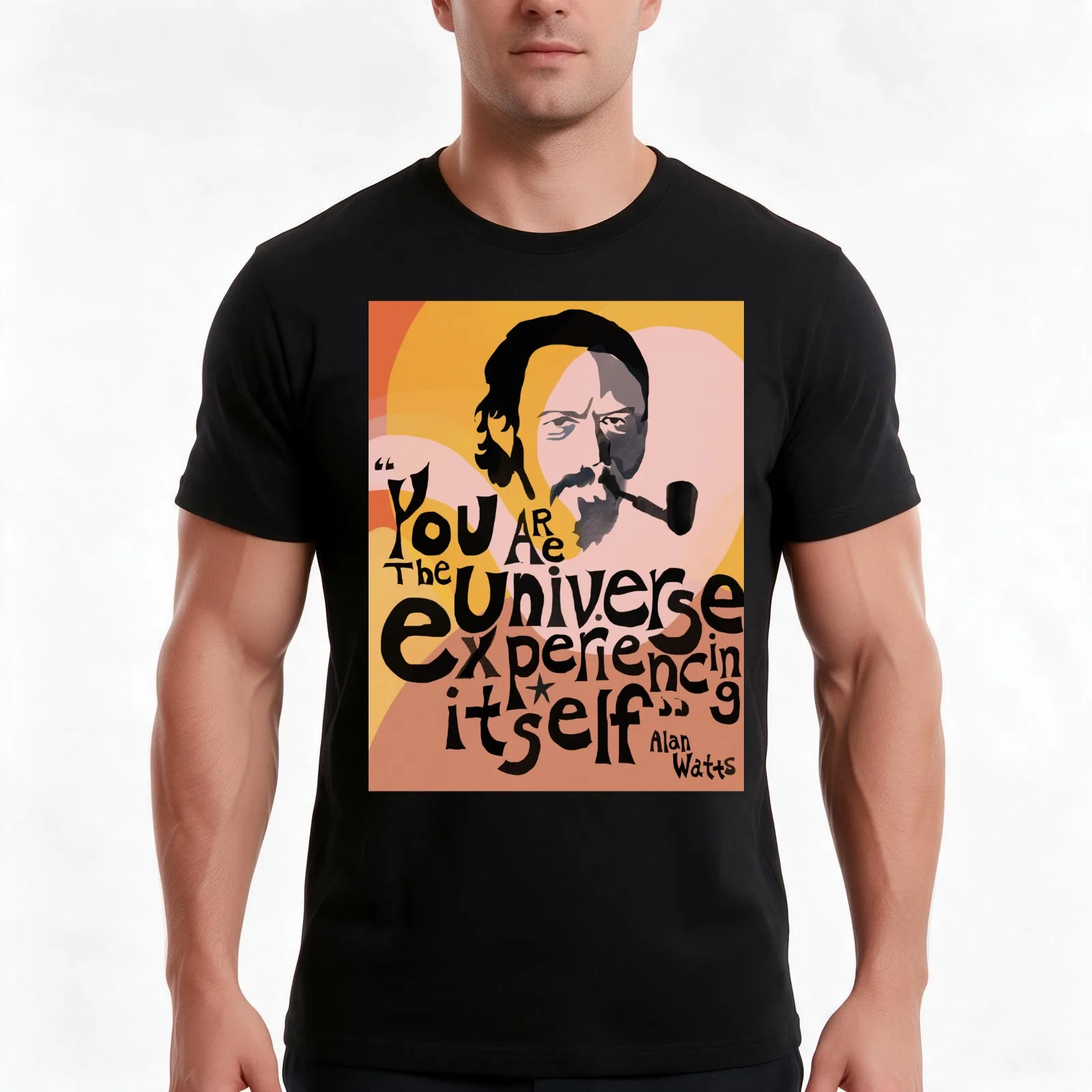 Alan watts: you are the universe T-Shirt Summer Casual Cotton Tee Oversized Streetwear Tops Vintage Graphic Print