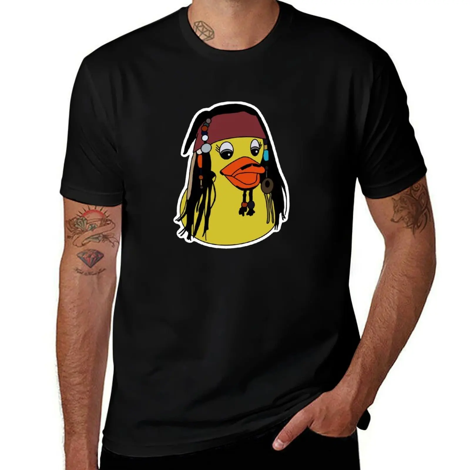 

Pirate Captain Duck T-Shirt oversized t shirt vintage graphic tee croswit shirt man slim fit t shirts for men
