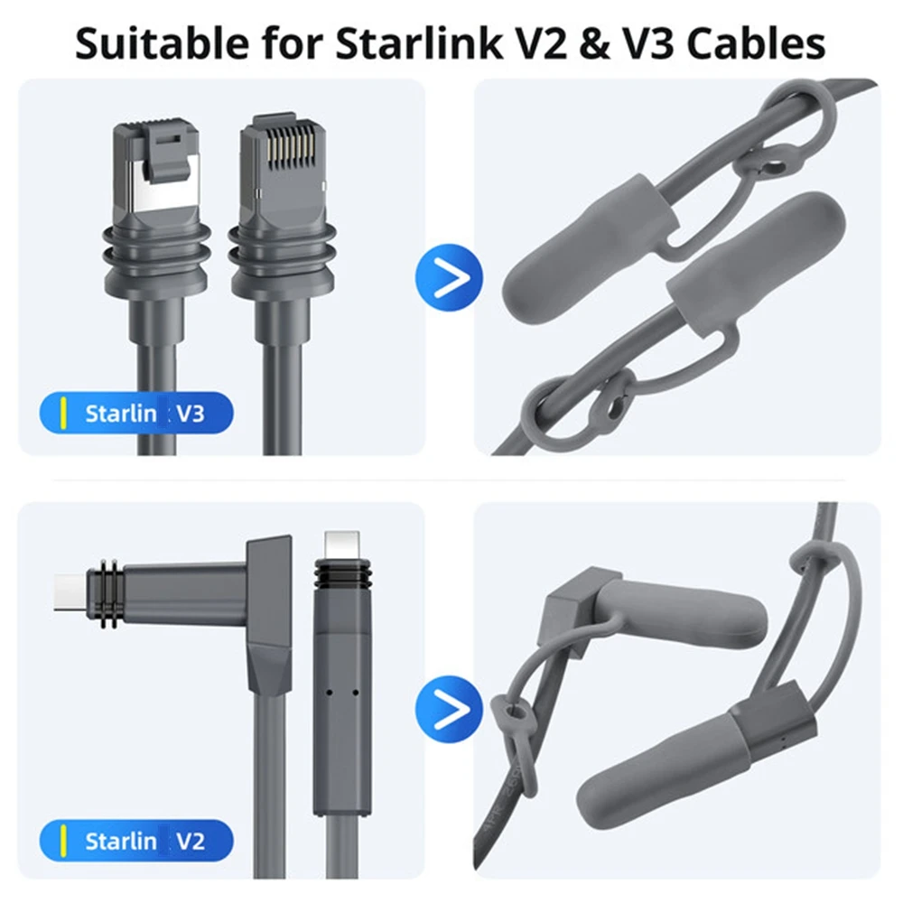 For Starlink Gen3/2 Cable End Silicone Protective Caps for Starlink Gen 3 Cable Plugs Against Dust Water Covers Accessories