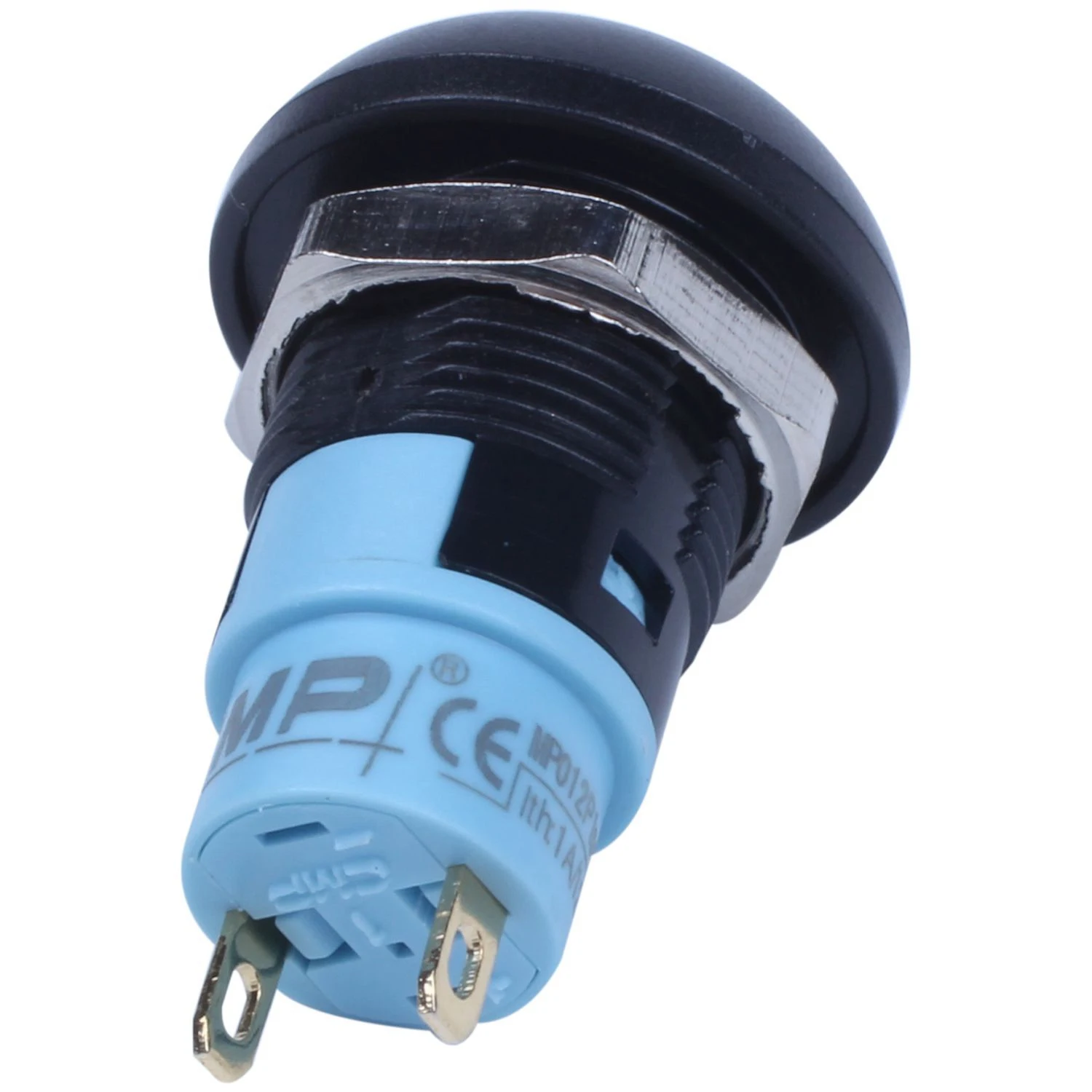 ABLG Toggle Switch Bipolar ON OFF Red 3 Pin 20Mm & On-Off Latching Waterproof 12Mm Push Button Switch SPST 2A IP67, Black
