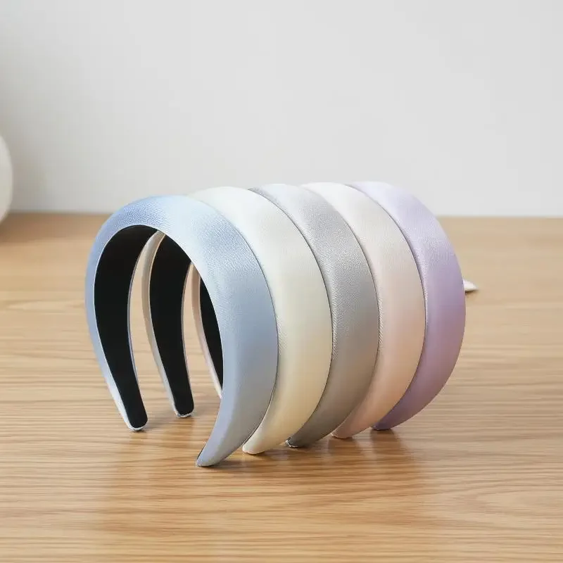 1Pcs Thickened Fabric Wrapped Hair Hoop Wide Leather Sponge Headband Women Fashion Headwear