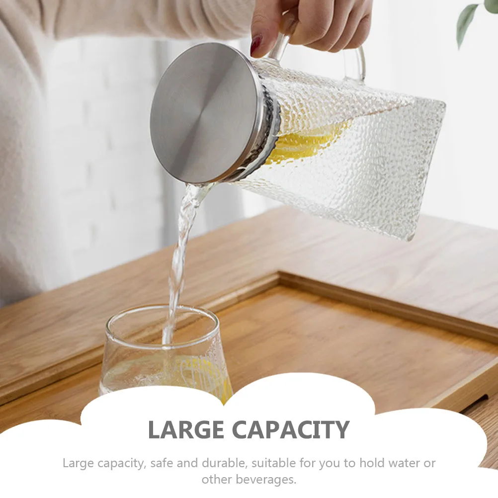 

Портативный чайник для холодной воды, стеклянный кувшин с крышкой, предотвращает забрудненную воду, большая емкость, безопасный, высокий уровень