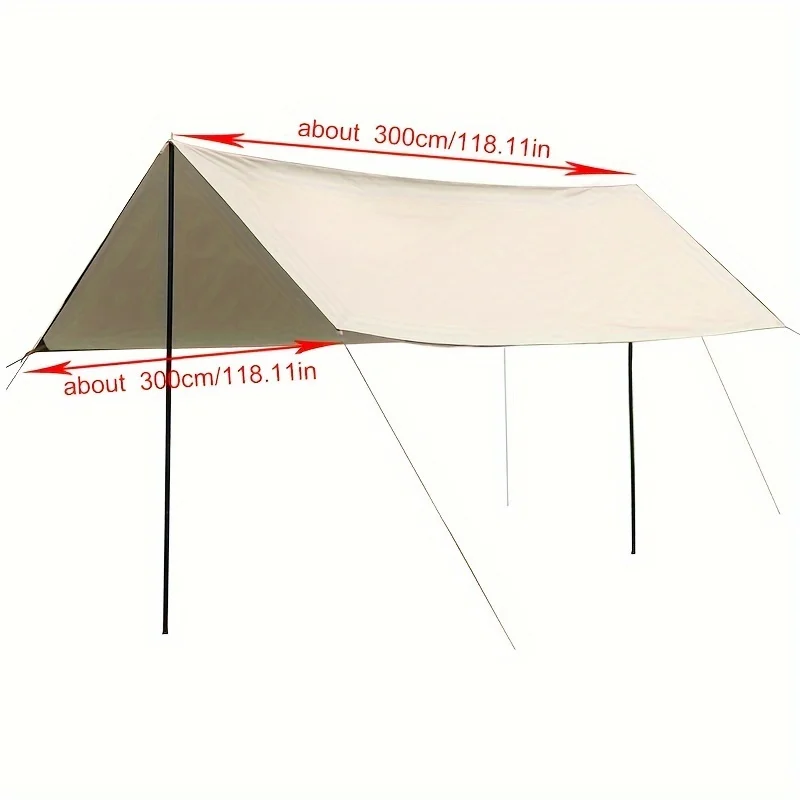 

150D Oxford Cloth PU Tarp Hexagonal Camping Canopy with 3000 Thick Iron Poles for Outdoor Spaces Family Camping and Hiking