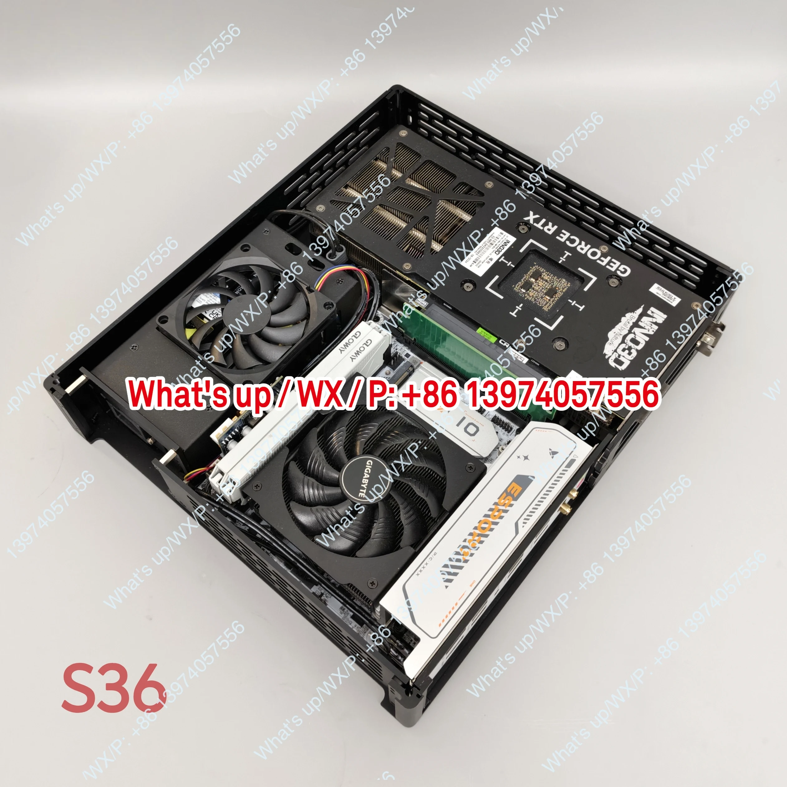 (New version) S35 chassis 4 liters portable mini ITX tiled small host, supports dual fan graphics card  geforce