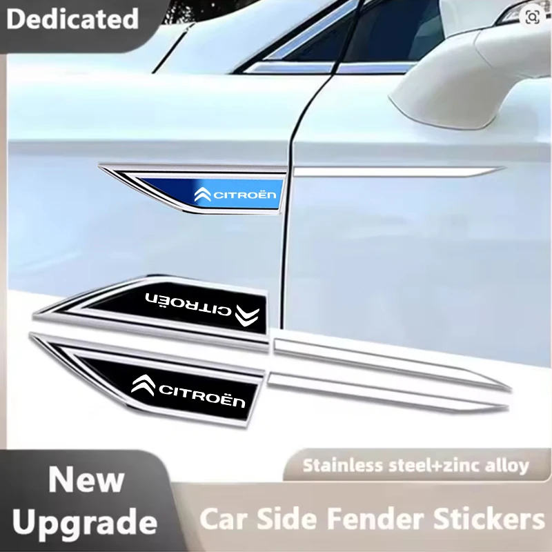 Pegatinas de cuchillo para guardabarros lateral de coche, insignia emblema, calcomanías para Citroen C1 C2 C4 C5 C3 C4L C8 Berlingo Xsara Picasso, accesorios, 2 uds.