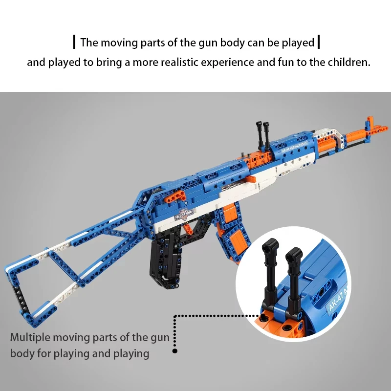 시티 테크니컬 폴리스 밀리터리 무기 자동 소총 블록 조립식 AK-47 소총 모델 브릭 장난감 어린이 크리스마스 선물