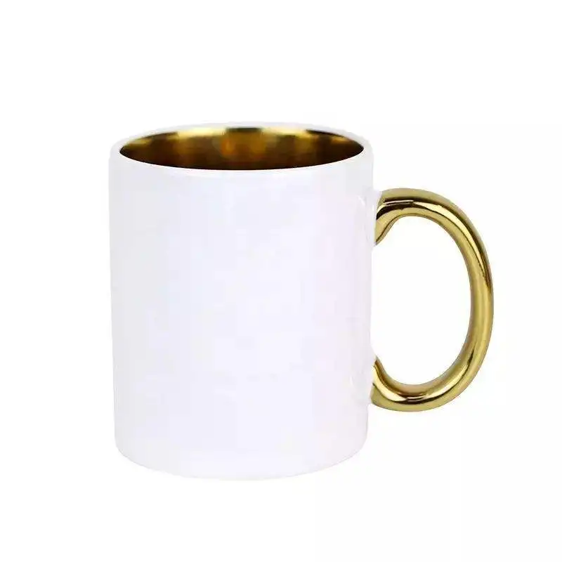 12pcs/lot 11oz Transfer Ceramic Mug Photo Frame Sublimation Electroplated Cup for Coffee, Tea, Latte, Soup, Milk, Hot Cocoa