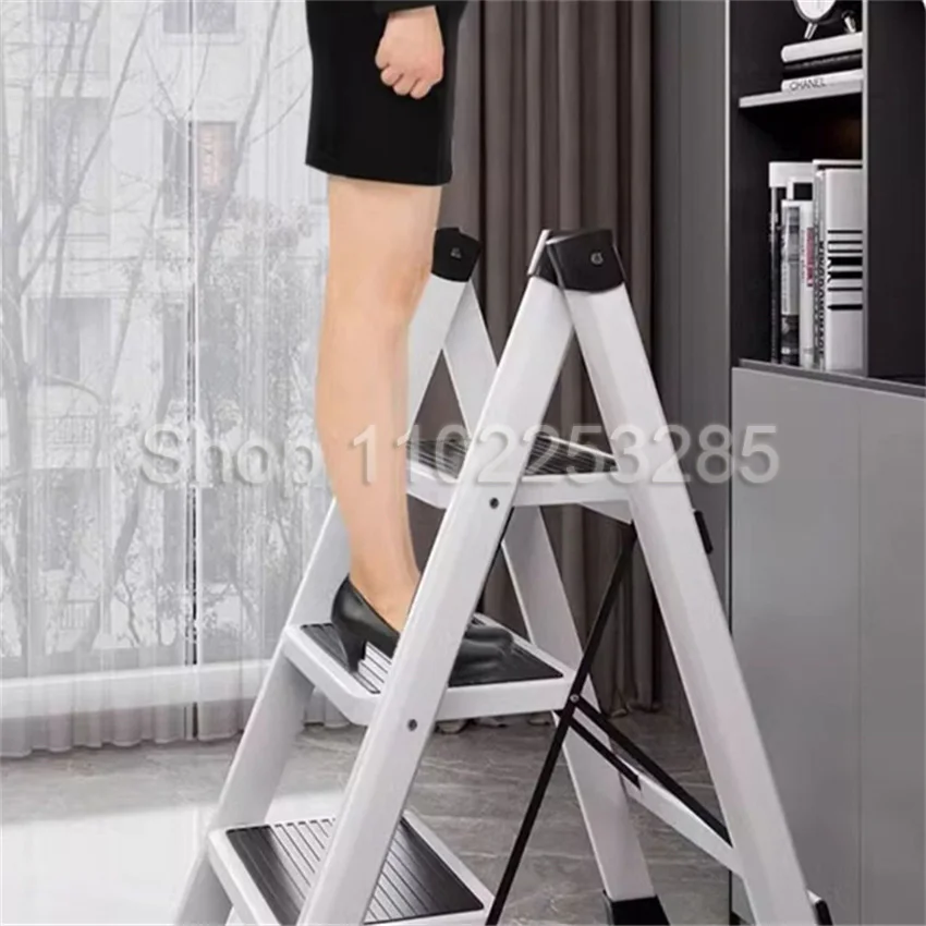 Multifunctional Folding Ladder 2/3 Foldable House Ladder Protable Ladder Stable Household Step Stool Storage Shelf For Home