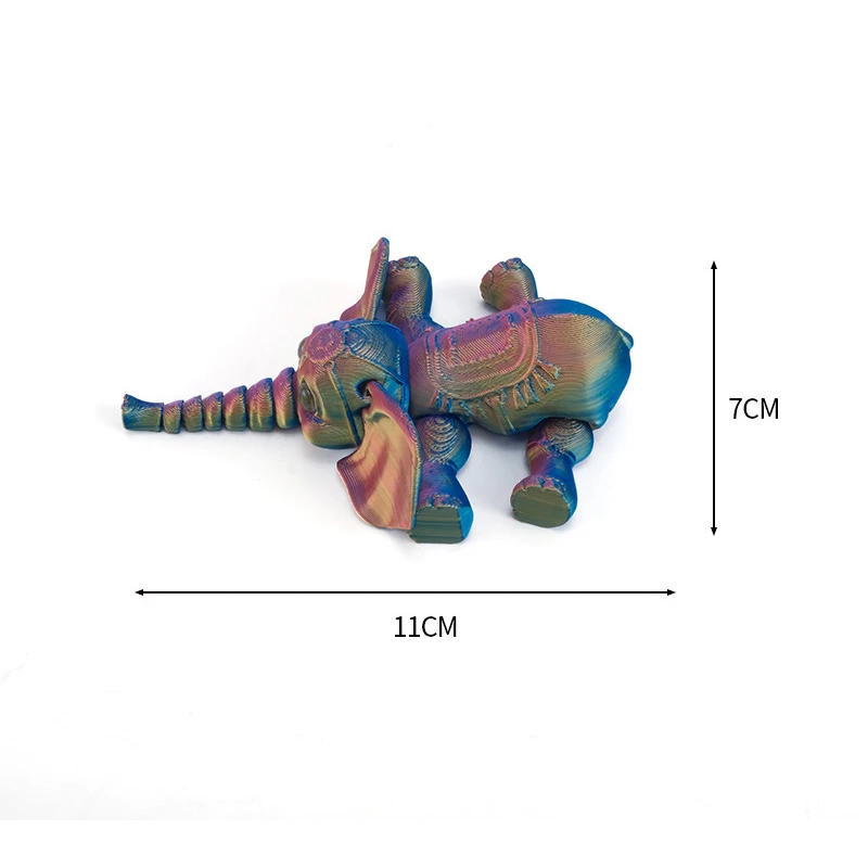 Mooie olifant 3D-printmodel in PLA kinderen desktop versiering cartoon speelgoed unieke collectie aanwezig