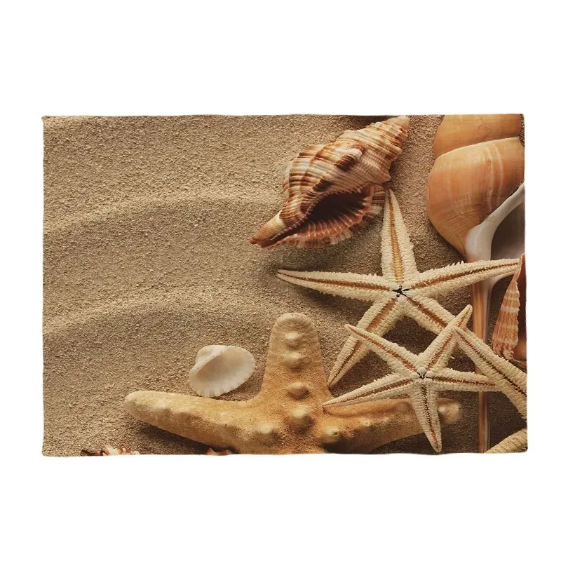 Coastal Table Placemats with Seashell Starfish Patterns Beach Themed Design Decorative Mats for Summer Kitchen and Dining Table