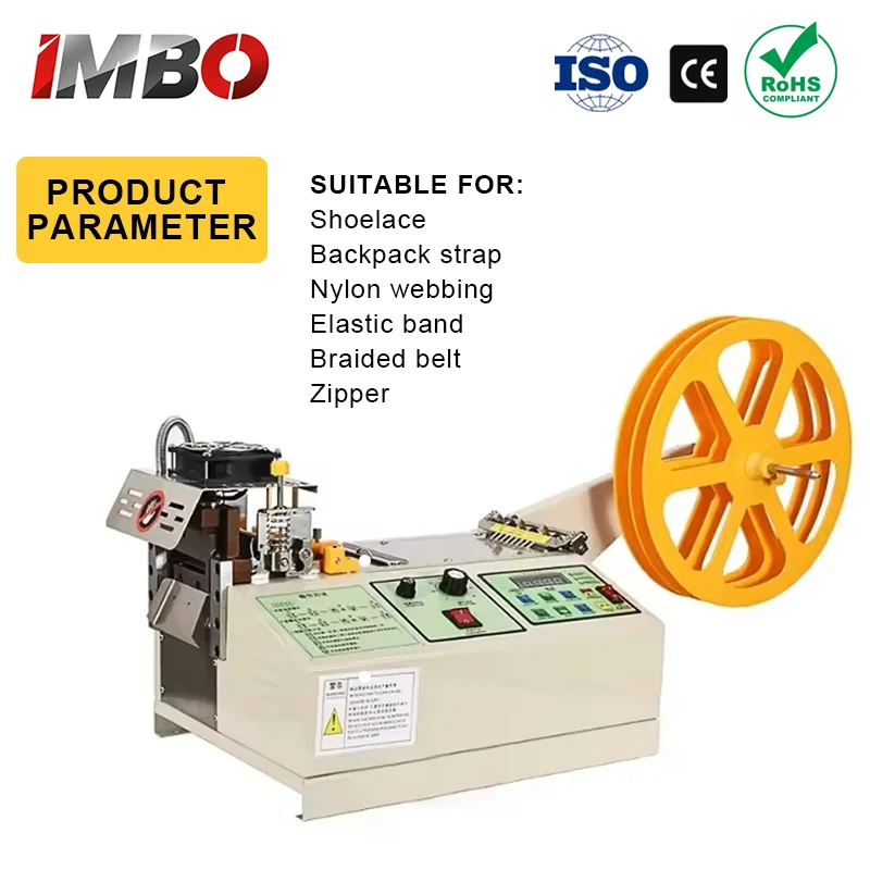 Computerized Elastic Tape Cutting Machine Cold/Hot Knife for Rope/Zipper Automatic Downward Alarm Large Fan Cooling System Fuse