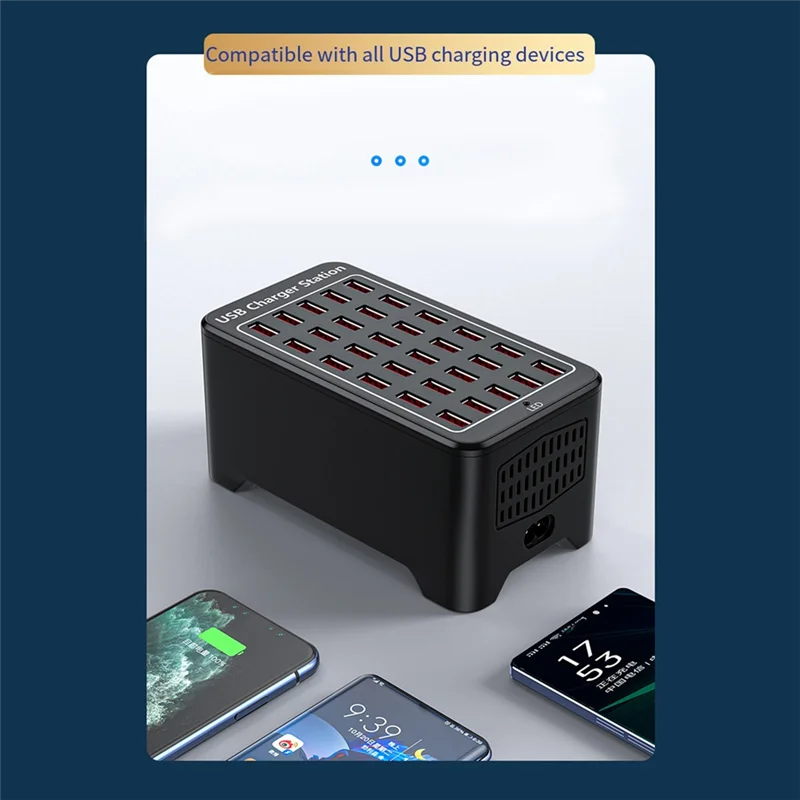 USB Charger 30 Ports HUB 150W Universal Wall Desktop Fast Charging Station Dock For Mobile Phone Power Adapter Durable EU Plug