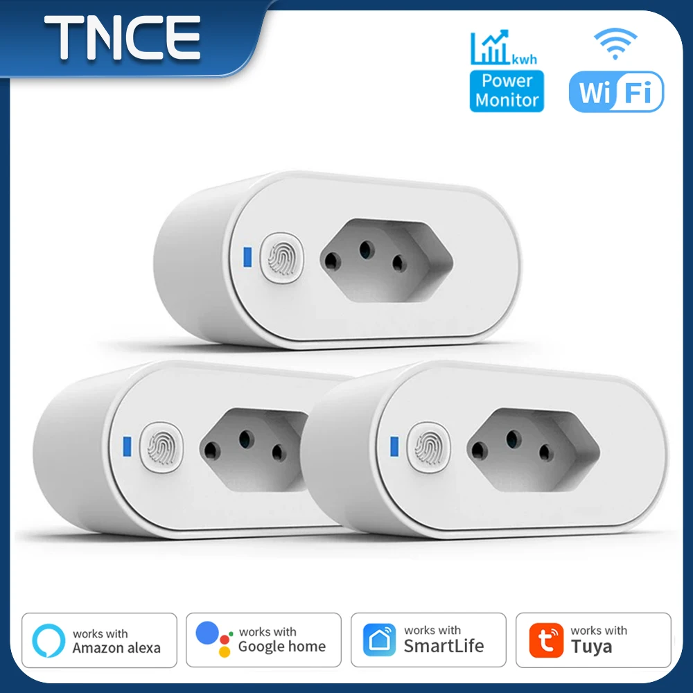 TNCE Tuya Wifi/Zigbee 16A/20A adattatore spina brasile con presa intelligente per Monitor di alimentazione Smart Life APP lavoro vocale per Google