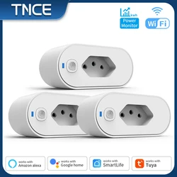 TNCE Tuya Wifi/Zigbee 16A/20A adattatore spina brasile con presa intelligente per Monitor di alimentazione Smart Life APP lavoro vocale per Google HomeAlexa