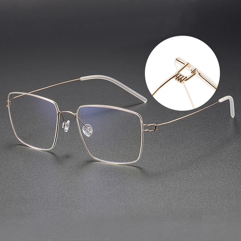 Top Quality Fashion Square Eyeglasses Men Titanium Optical Myopia Glasses Frame Women Brand Design Screwless Full Rim Spectacles