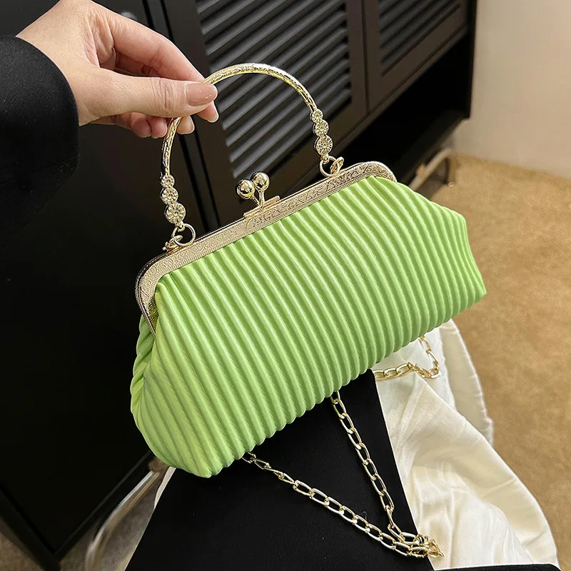 

Кошельки-клатчи для женщин, торжественная вечерняя сумка, элегантные плиссированные атласные вечерние сумки-клатчи для выпускного вечера, свадьбы