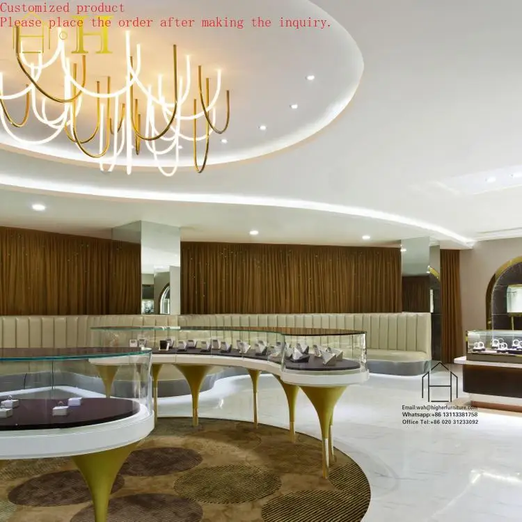

Custom.Luxury Jewelry Cabinet Display Wooden Jewelry showcase Boutique Customized Furniture Jewelry