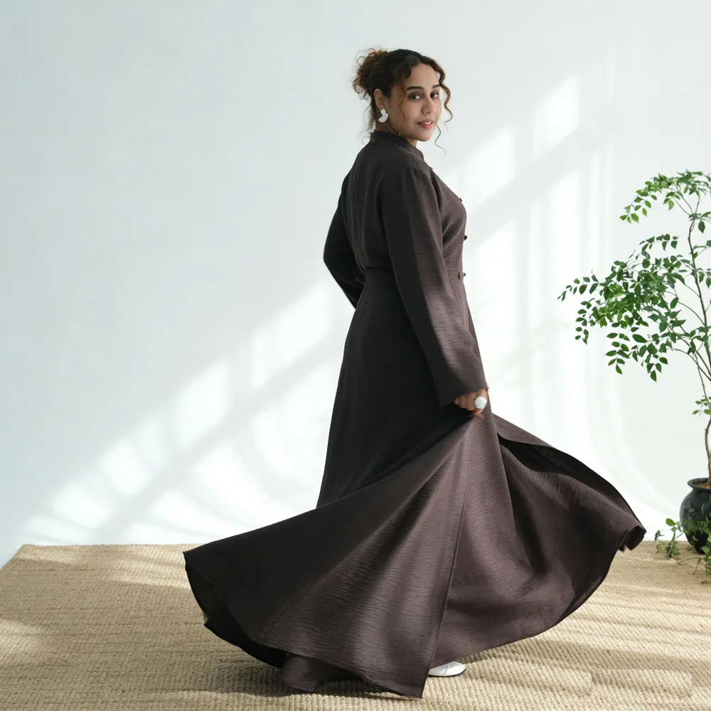 

Элегантный двухсекционный арабский скромный комплект Абая для мусульманских женщин, кардиган в Дубае, внутренний наряд, турецкий кафтан, халат, исламская одежда, платье