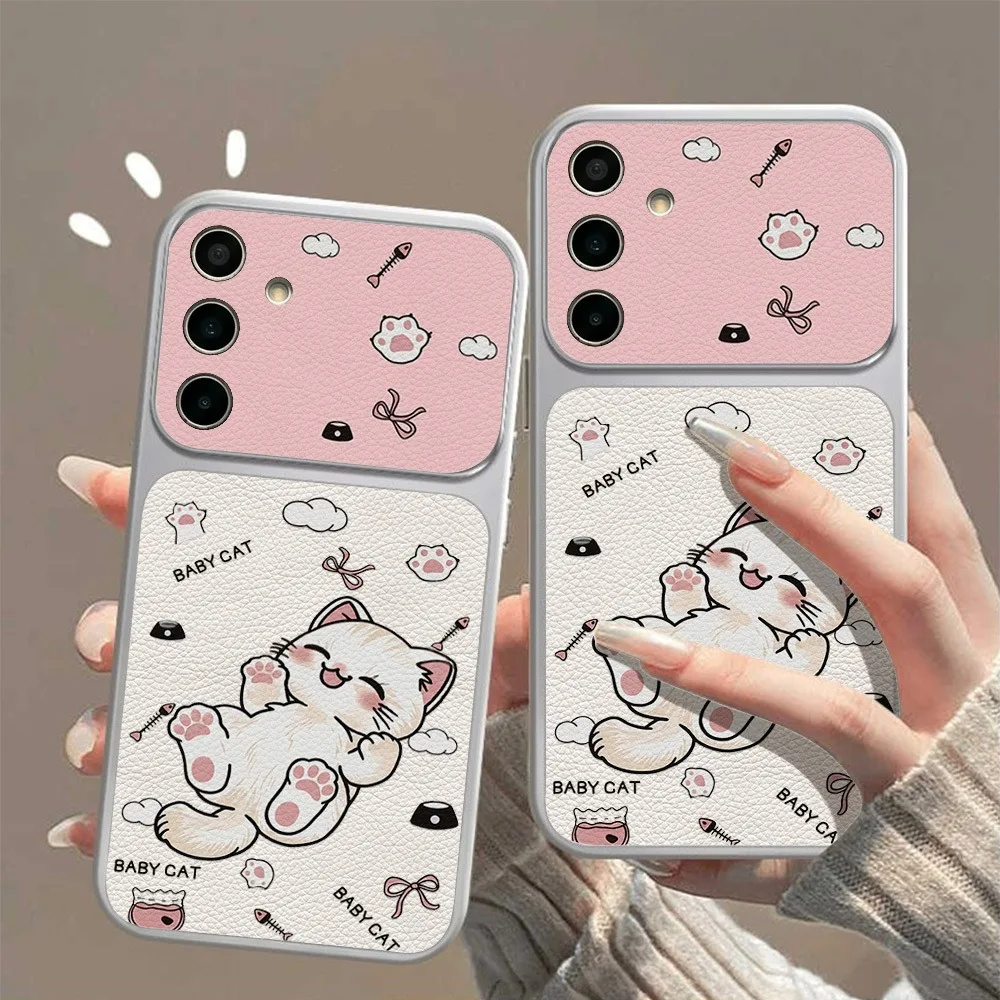 Niedliche Cartoon-Hülle mit rosa Pfoten und Tupfen für Samsung Galaxy S26 Ultra S25 Plus S24 S23 FE S22 S21 A17 A37 A57 A56 A55 A54 – Detail 2