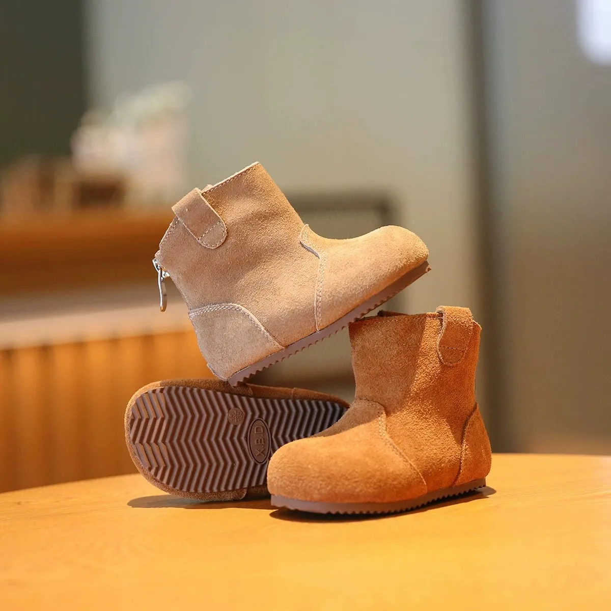 Kids'Casual Shoes Toddler Fashion Autumn Flat Shoes For Baby Anti-slip Breathable Soft Bottom Grey Brown Shoes Size 15-25