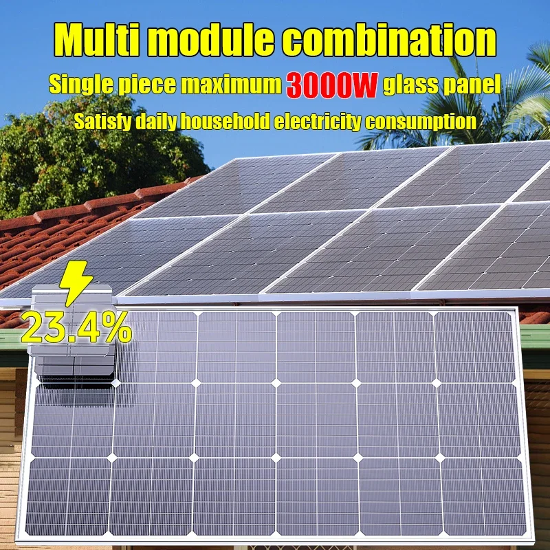 휴대용 보조배터리 유연한 충전 야외 태양 전지, 3000W 태양 전지판, 18V, 고효율 3KW, 배터리 가정용 RV 캠핑 