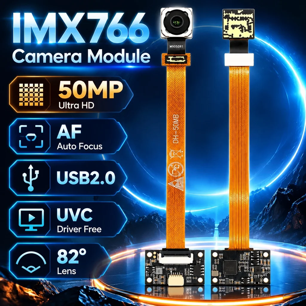 IMX766 Camera Module 50MP Ultra HD AF Auto Focus USB2.0 UVC Driver Free Industrial Camera 82 Degree Lens Image Sensor